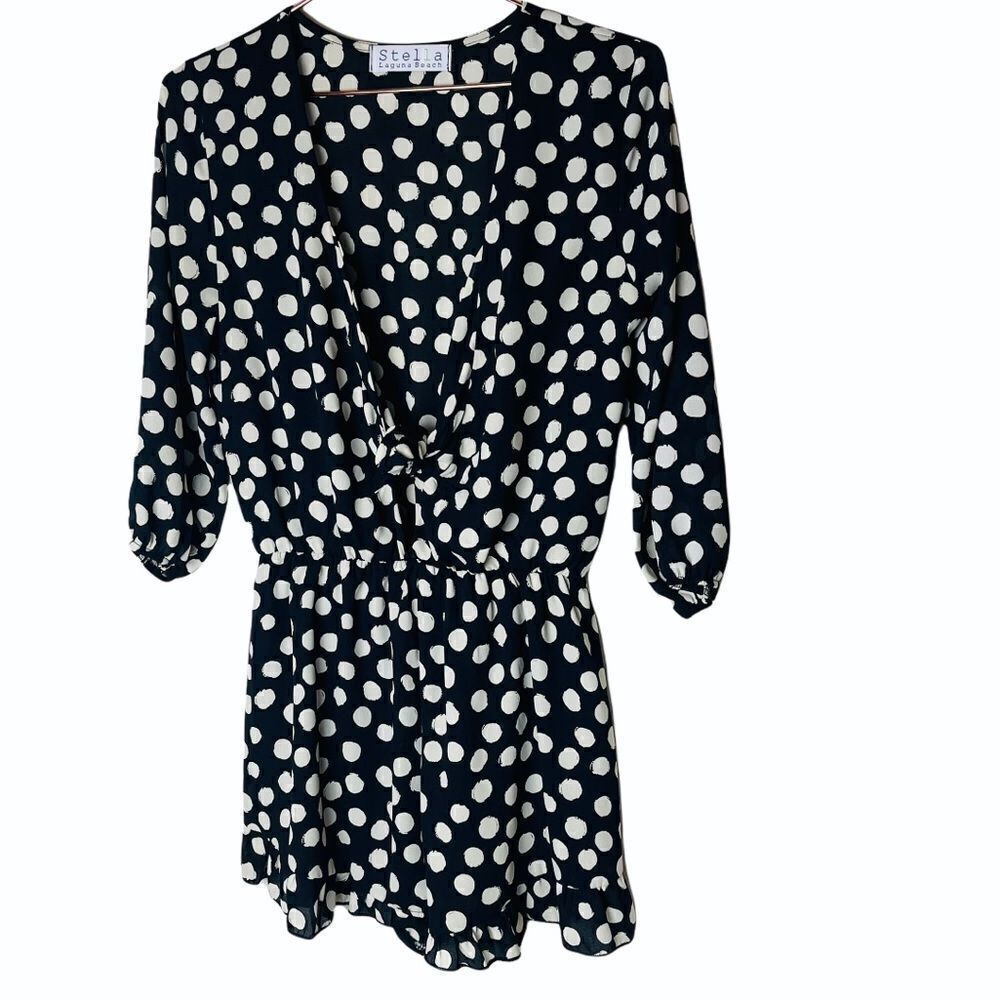 EUC Stella Laguna Beach Polka Dot Romper Small